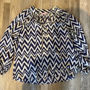 Chevron silk Lilly Pulitzer top